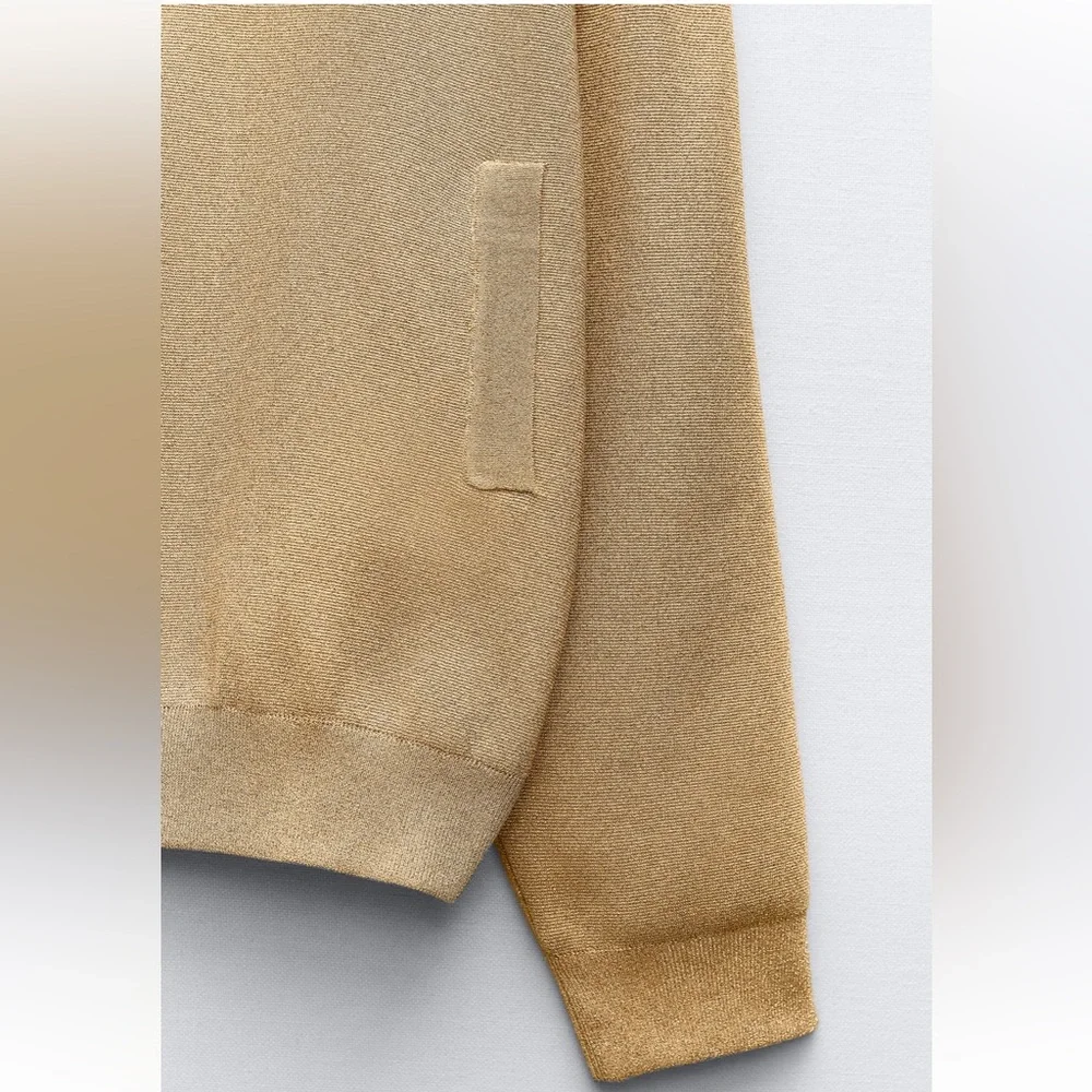 Zara NWT gold oversized bomber jacket - Picture 5 of 10